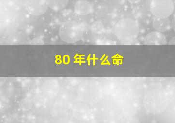 80 年什么命